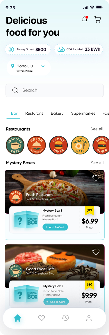 Save A Bite Home Screen